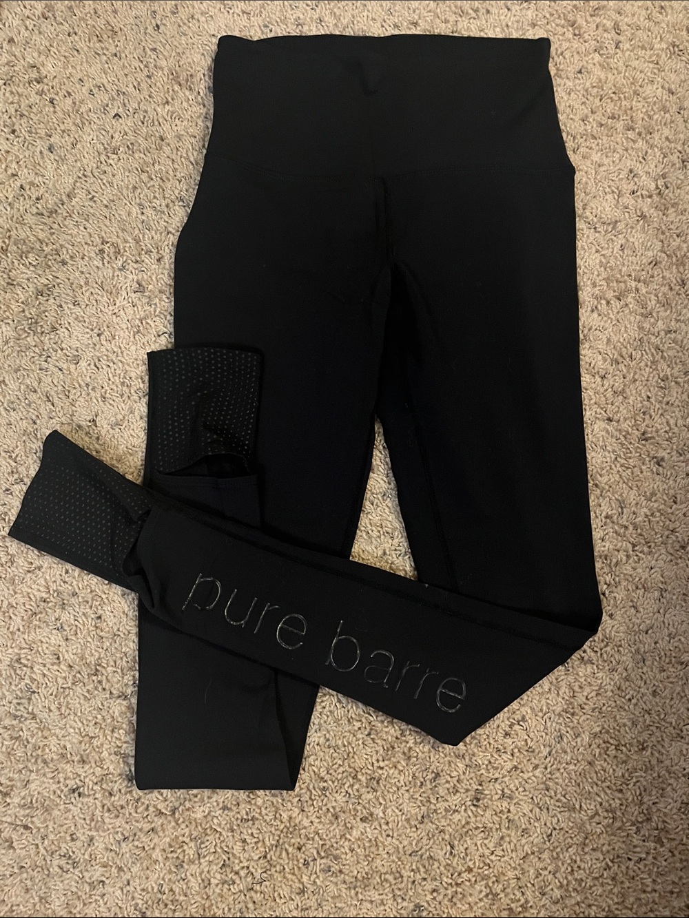 Pure Barre Black Logo Paneled Leggings